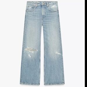 Zara Midrise Ripped Boyfriend Jeans